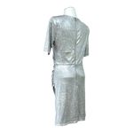 Catherine Malandrino Womens Cocktail Metallic Ruched Dress L NWT Photo 5