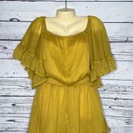 Endless Rose NWT Size M Golden Yellow Chiffon Drop Waistline Shorts Romper Photo 1
