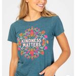 Natural Life  Kindness Matters Graphic Tee Womens Size Large Teal Pink NWT Photo 0