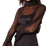 Sugar Lips  Women's Lurex Smocked Neck Top Photo 0