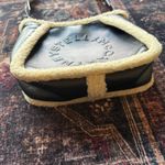 Stella McCartney Leather Black Cream Faux Fur Trim Shoulder Bag Open Purse Photo 1