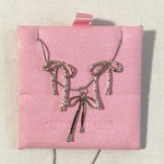 Boutique Bow Necklace and Earrings Set Silver Photo 0
