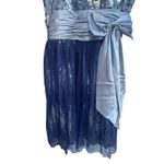 NV Couture Silver Sequin Navy Blue Tulle Party Dress Size‎ 6 Photo 3