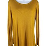 White Birch Mustard Long Sleeve Waffle XL Tie Knot In Back Top NWT Photo 0