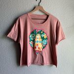 Naked Wolfe Meow Wolf Pink Fun Graphic Cropped Short Sleeve Tee T-Shirt Photo 0