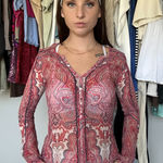 Lucky Brand  Sheer Paisley Mesh Top (XS) Photo 0
