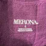 Merona  Womens T Shirt Blouse Top Sheer Lace Shoulders Shirt Cap Sleeves Purple Photo 6