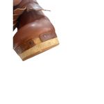 Madewell Kitlie Fringe Wood Heel Clogs Wedge Brown Size 10 Photo 4