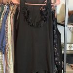julie's closet  NWOT Ruffle Embellished Neckline Tank in Black Medium Photo 0