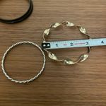 Vintage Black, Silver & Gold Tone Bangle Bracelets, 4 Total Black Photo 1