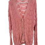 Andree by Unit  pink v-neck cardigan open knit lightweight 2X plus office casual Photo 0