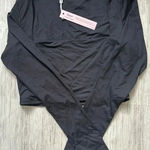 Qinsen | Women’s Long Sleeve Square Neck Crop Top | NWT | Large Black Photo 0