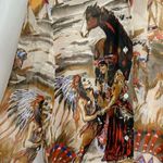 Otto Kern Silk Native American Indian Tribal 100% Silk Button Front Top Brown Size M Photo 2