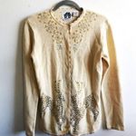 Storybook Knits Holiday Sweater Beaded Sequins Reindeer Cardigan S NWT Christmas Photo 0