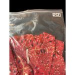 Free People Bright Red/Pink Boho Slouchy Sheer Hi Low Button Up Top S Photo 12