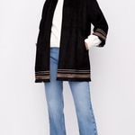 ZARA  Black Faux Suede Contrast Embroidered Jacket L Photo 0