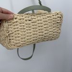 Mistique Paper Straw Crossbody Bag Green Faux Leather Cottage Photo 4