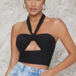 SheIn BAE Cutout Self-Tie Halter Crop Top Photo 0