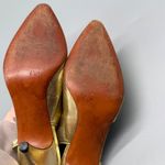 Evan Picone  Vintage Gold Metallic Leather Slingback Heels Pointed Toe Shoes 6.5M Photo 4