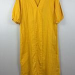 Lake Gauze Caftan Muslin Lounge Dress Yellow Large Boho Lagenlook Coastal Travel Photo 0