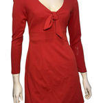 Hutch  Women’s Size XS Red Orange Tie Front Fit & Flare Crepe Mini Dress Photo 0