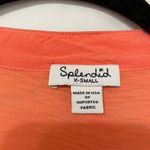 Splendid Coral Orange V Neck Long Sleeve Blouse Womens XS Long Sleeve Casual Photo 3