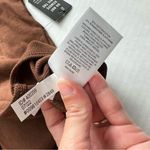 EXPRESS NWT  Ribbed V neck Long Sleeve Henley Polo Bodysuit Chocolate brown XL Photo 7