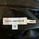 Good American  Black Faux Leather Snap Button Collared Cropped Jacket Size 0 (XS) Photo 4