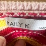 Kaily K Women's Size XL Iced Pink Zig Zag Crochet Pullover Sweater Cottagecore Photo 1