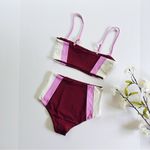 l*space NEW L* Portia Girl Bikini Bottoms & Rebel Heart Top Sangria Rosebud Set Photo 5