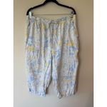 Erika Collection Floral Short Sleeve Top & Crop Pajama Pants Set Sleepwear White Size L Photo 7