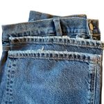 American Eagle High Waisted Frayed Hem Straight Leg Denim Jeans Whiskers Size 10 Blue Photo 8