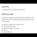 Haute Hippie Black & Blue Draped Faux Wrap Top XS FLAW Photo 3