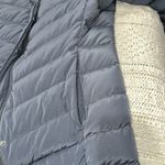 Garnet Hill  Charcoal Puffer Coat with Faux Fur Hood size 10 Photo 5