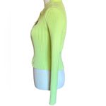 Tommy Hilfiger Zip Thru Rib Knit Cardigan in Neon Green Photo 3