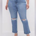 Good American Light Blue Ripped Straight Leg Jeans Photo 0