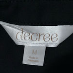 Decree  Women's Black Sheer Tie Up 3/4 Sleeve Blouse Size‎ M Photo 2