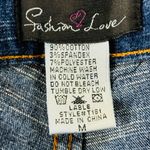 Fashion2Love Capri Cargo Jeans Womens‎ Size M Blue Denim Stretch Pockets Casual Size M Photo 3