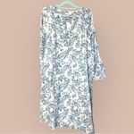 J Jill Pure‎ Jill Organic Cotton Saffron Midi Dress Long Sleeve Blue White Size L Photo 3