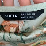 SheIn Mint Green Satin Floral Print Cami Dress Draped Collar Strap /  Photo 5