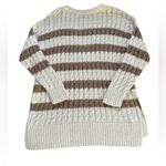 Pilcro Anthropologie  Longline Stitch Sweater Womens Size Small Neutral Stripes Photo 3