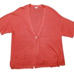 J. Jill Love Linen Coral Peach Pink Short Sleeve Button Cardigan Womens 3X Beach Size undefined Photo 0