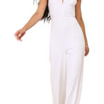 Lulus White Open Back Sleeveless Jumpsuit NWT Size Large White Cocktail Jumpsuit Photo 0