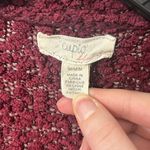 cupio  Long Cardigan Textured Popcorn Maroon Red Long Sleeve Pockets Open Medium Photo 1