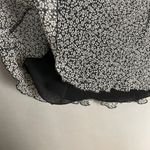 EXPRESS Skirt Silk Chiffon Mini Floral Print Black White Size 8 Women Waistband Photo 4