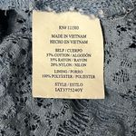 Lilly White Lace Crochet Overlay 3/4 Sleeve Blouse Womens Blue Sheer Boho S Photo 5