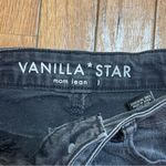 Vanilla Star Jeans Vanilla Star Black Distressed Mom Jeans Size 1 High Rise Ripped Knees Frayed Hem Photo 3