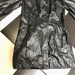 ZARA Vegan Faux Leather Black Button Down Long Sleeve Shirt or Mini Dress size M Photo 9