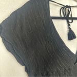 Xhilaration Black Backless Tie Front Blouse Photo 4