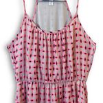 Francesca's  Pink Beige Patterned Summer Sleeveless Faux Wrap Fit Flare Mini Dress Photo 2